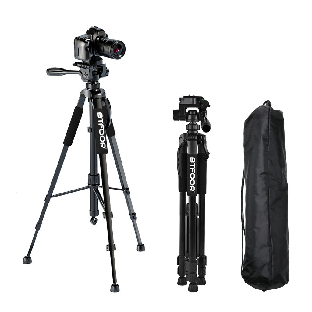 Professional Travel Tripod  Aluminum Tall 55” 140CM Stand With Quick Plates Mount Pan Head For Canon Nikon DSLR SLR Digital Camera
