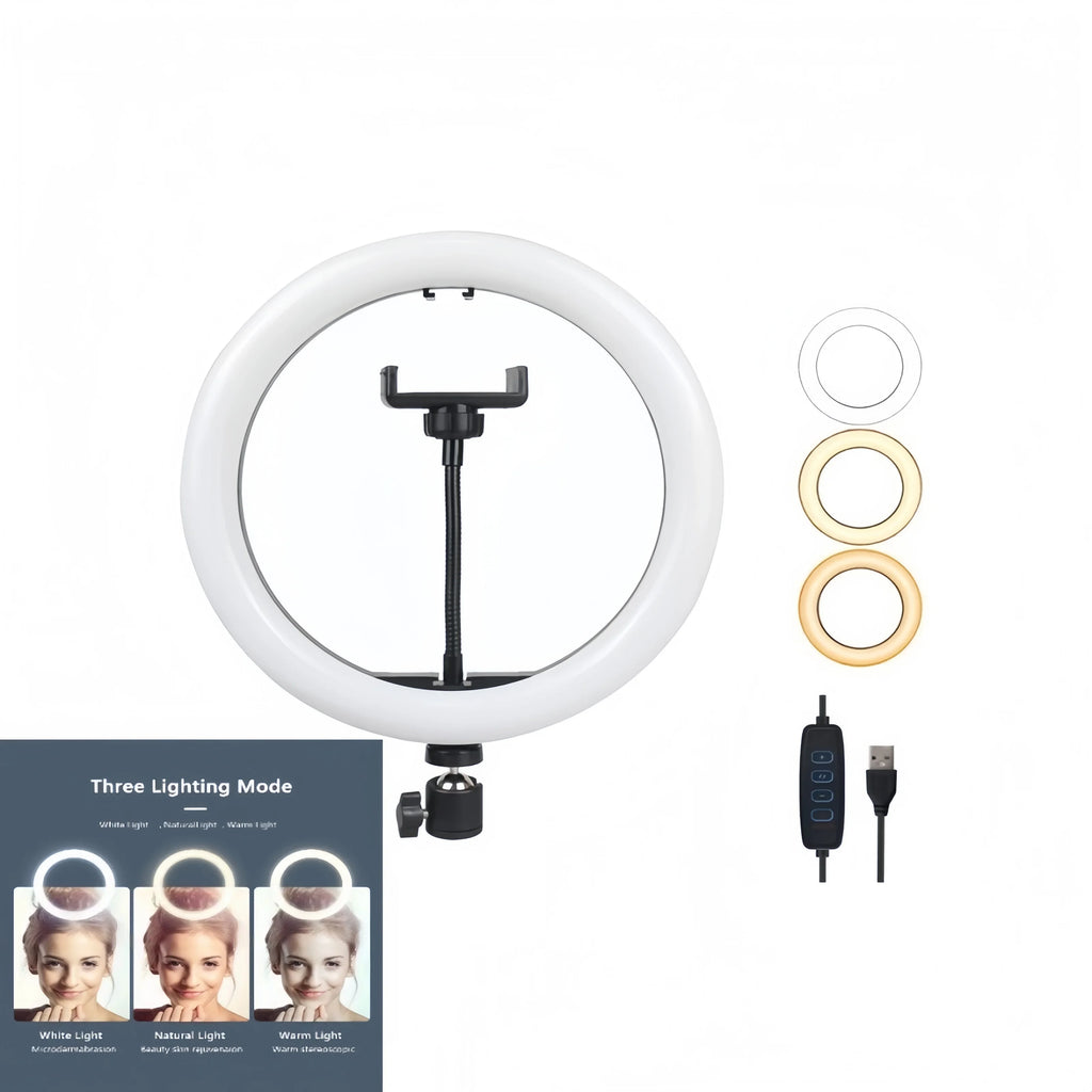 Dimmable LED Selfie Ring Light without Tripod 12inch Led Round Ring Light Photography Ringlight for Video Live Lamp