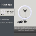 Dimmable LED Selfie Ring Light without Tripod 12inch Led Round Ring Light Photography Ringlight for Video Live Lamp