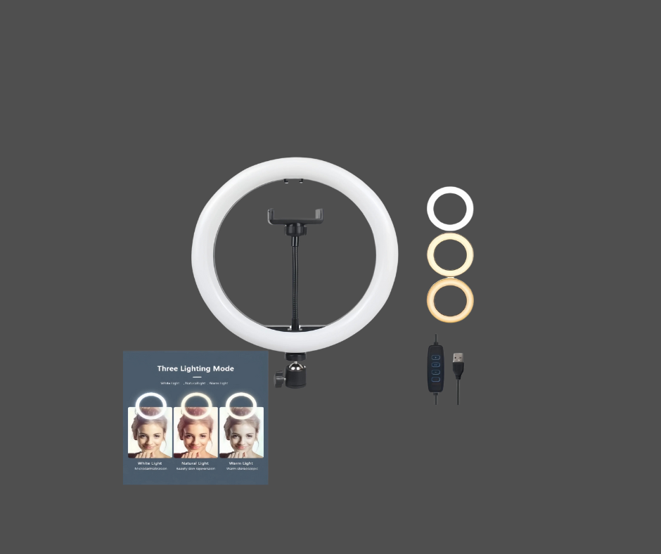 Dimmable LED Selfie Ring Light without Tripod 12inch Led Round Ring Light Photography Ringlight for Video Live Lamp